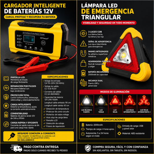 KIT DE EMERGENCIA AUTOMOTRIZ (50% OFF)