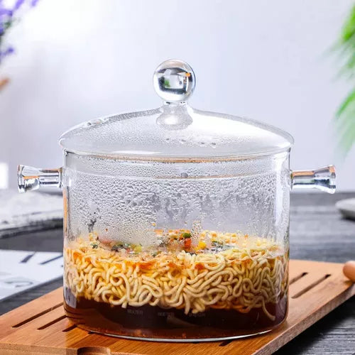 ✨ Descubre la Olla de Vidrio de Borosilicato con Tapa 🥘 Resistente al Calor, Versátil y con Estilo🌟