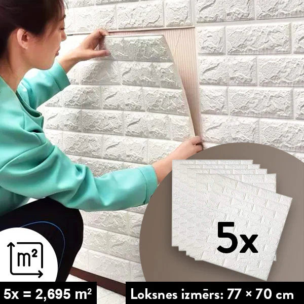 BrickWall™ Lamina Papel Tapiz Adhesivo 3D X 10 Unidades