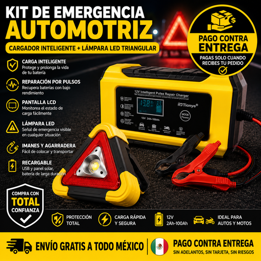 KIT DE EMERGENCIA AUTOMOTRIZ (50% OFF)