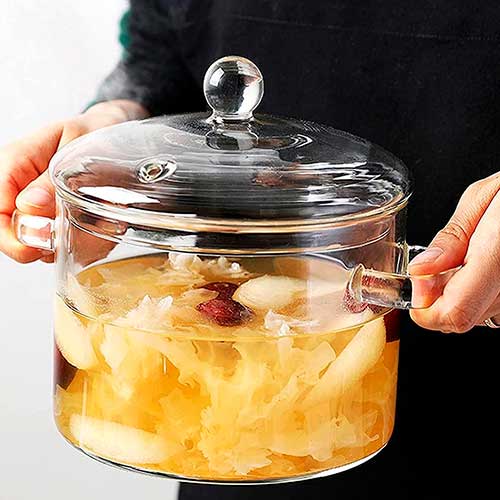 ✨ Descubre la Olla de Vidrio de Borosilicato con Tapa 🥘 Resistente al Calor, Versátil y con Estilo🌟